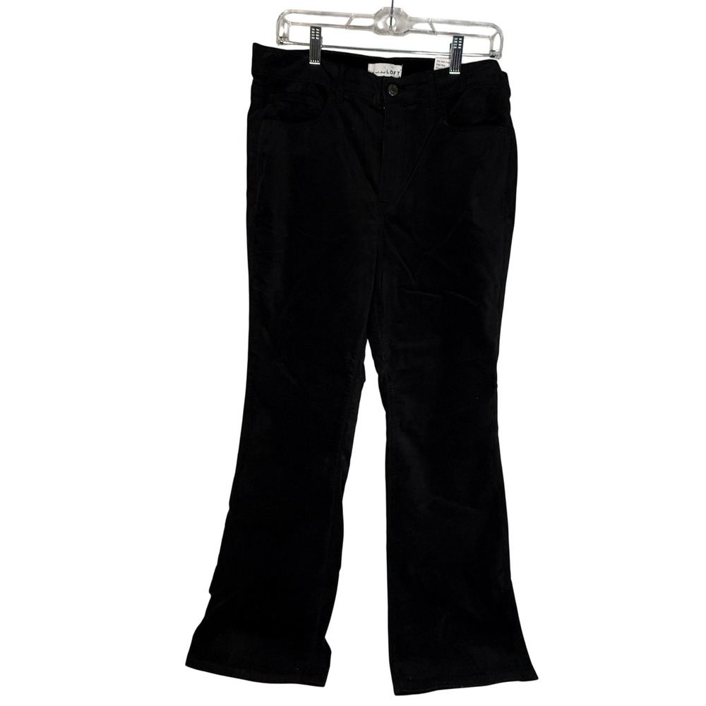Loft The Slim Flare Pants‎ Womens 12/31 Black NWT High Rise Velvet EUC